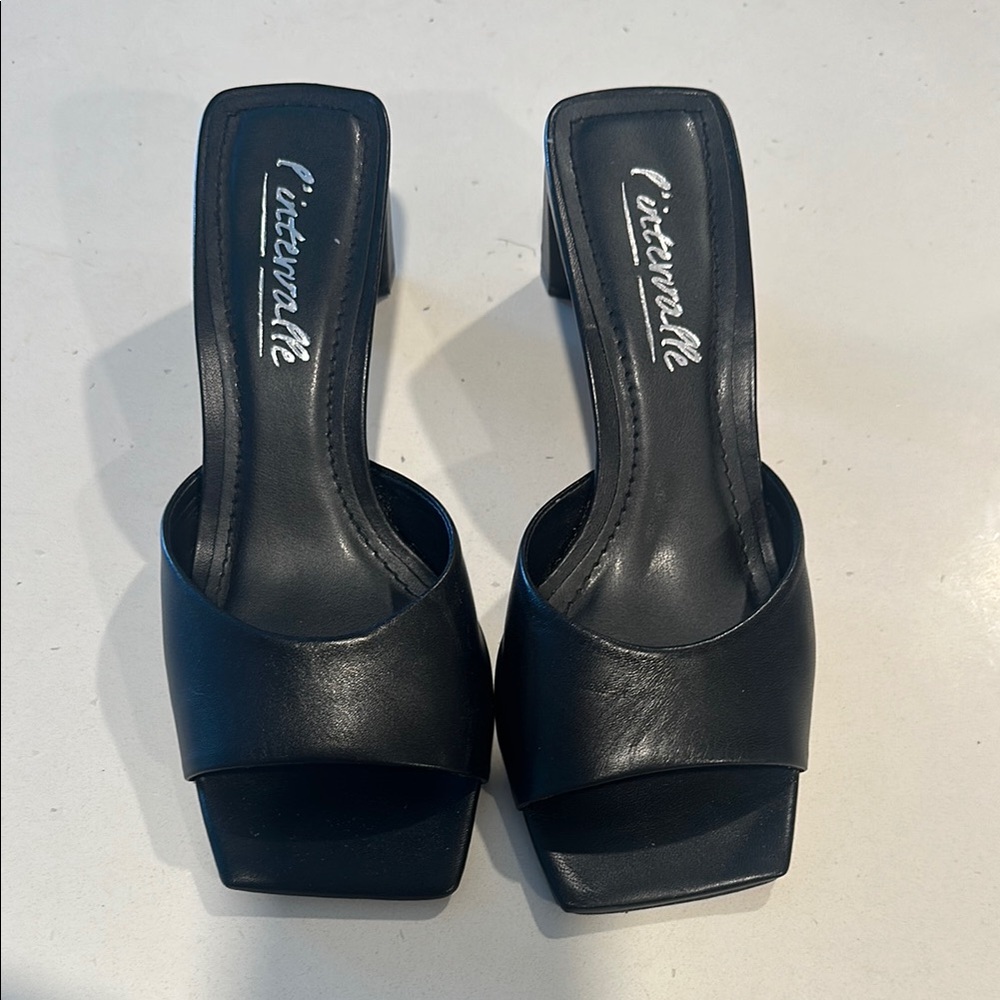 L'Intervalle Black Women's Heeled Sandals